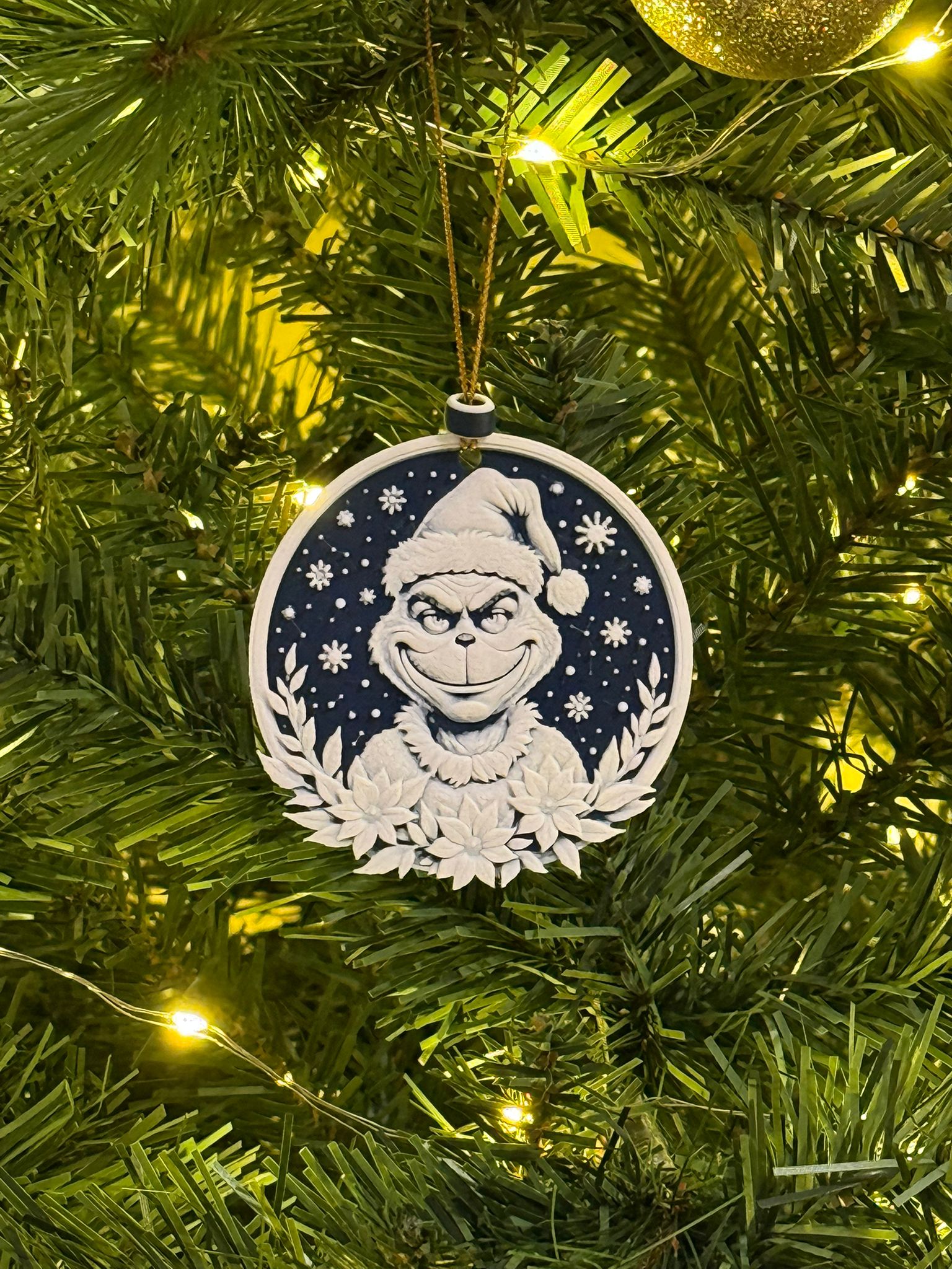 Grinch-themed Christmas Ornament