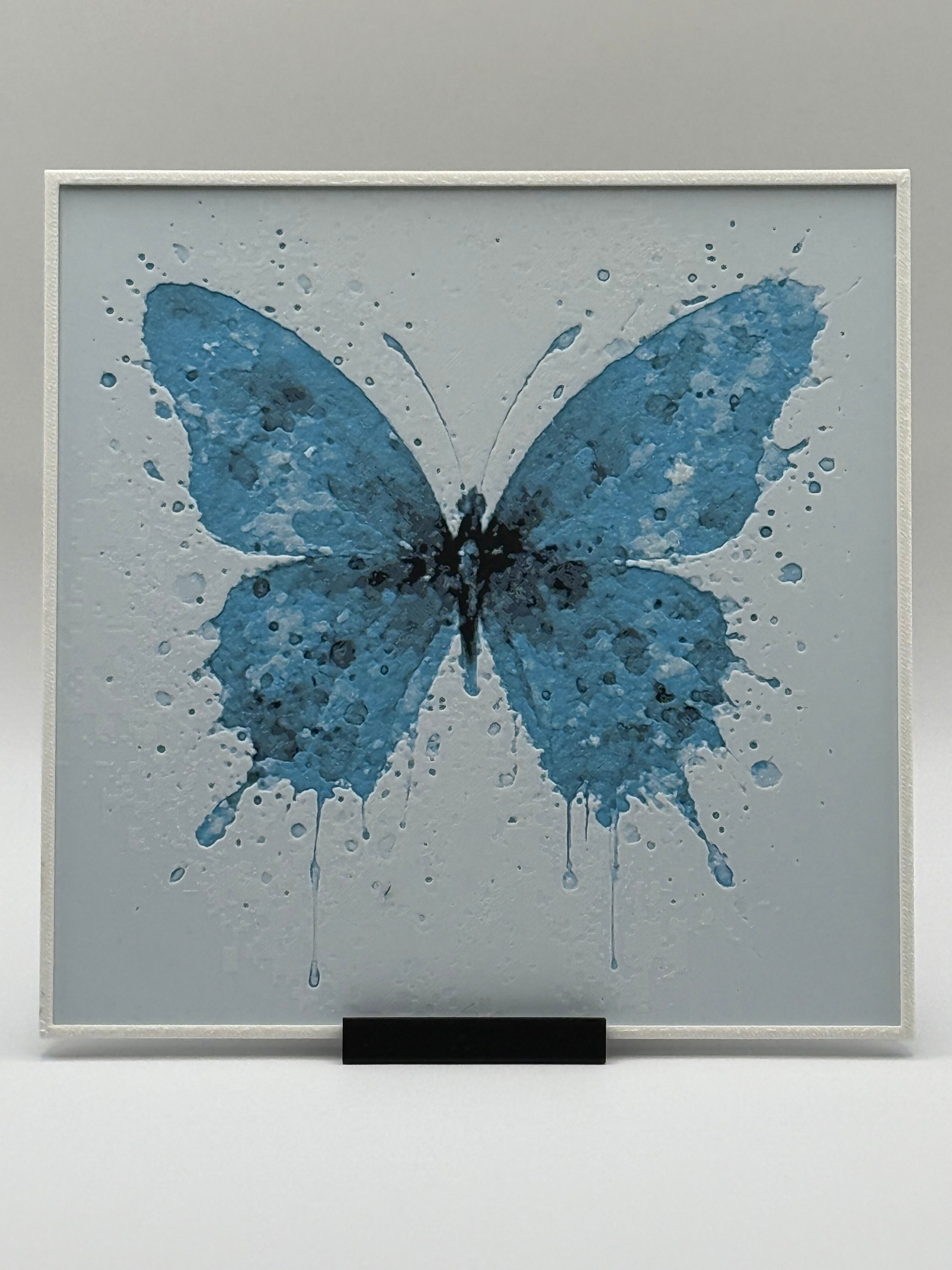 Azure Whisper Butterfly Hueforge Plate